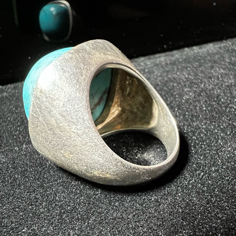 Turquoise Silver Ring - image 7